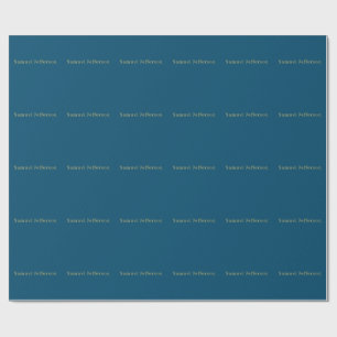 Blå Guld Professionell Trendig Minimalist Namn Presentpapper