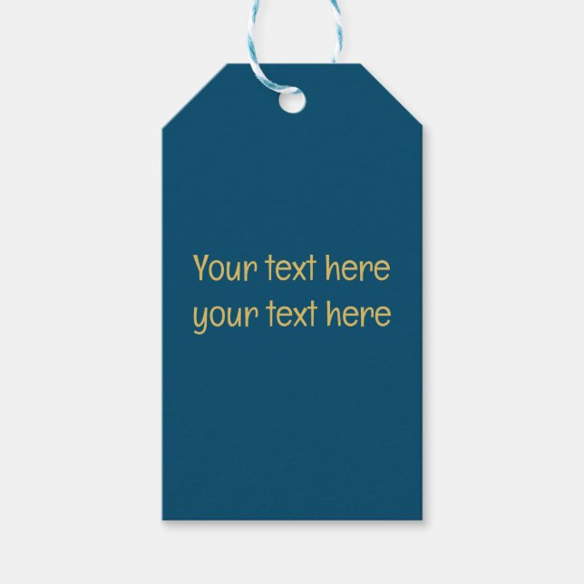 Blå Guld Professionell Trendig Minimalistisk Egen  Presentetikett (Framsidan)
