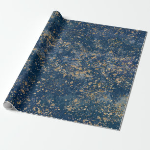 Blå & Guld Sprut Glam Modern Presentpapper