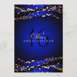 Blå & Guld Stjärnstoft | Sweet 16 Inbjudan