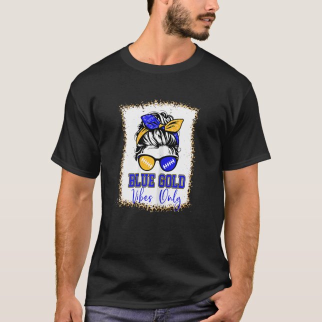 Blå Guld Vibes Endast fotbollsshirt Women Leopard T Shirt (Framsida)