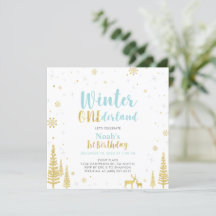 Blå & Guld Vinter Onederland 1:a Första Födelsedag
