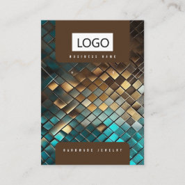 Blå Guld-Visning för juveleraravläsningar i Neckla Visitkort