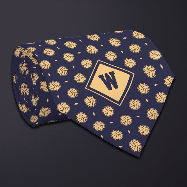 Blå Guld Volleyboll Ikon Slip Slips (Skapare uppladdad)
