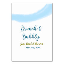 Blå guldfärgad vattenbubbla och brunch möhippa sh