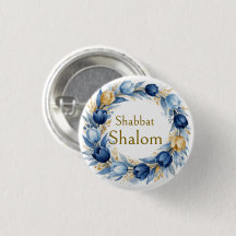Blå Guldkrans, Shabbat Shalom Akvarell Glam