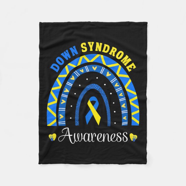 Blå Gult - familj för att öka medvetenheten om men Fleecefilt (Framsidan)