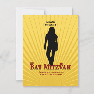 Blå Gult för bat mitzvah Movie Star-OSA-svarskort OSA Kort