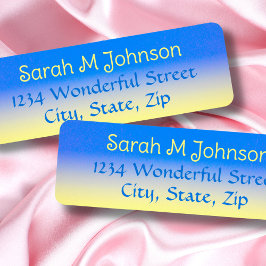 Blå Gult Gradient Peace No war Support Ukraina Returadress Etikett