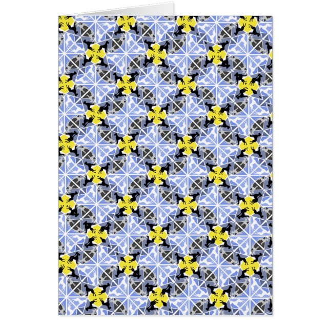 Blå gult Great dane Hälsningskort (Framsidan)