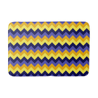 Blå Gult Guld Chevrons Medium Bath Mat Badrumsmatta
