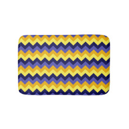 Blå Gult Guld Chevrons Small Bath Mat Badrumsmatta