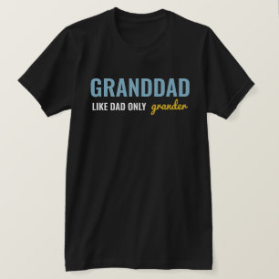 Blå Gult, kul GRANDDAD som Pappa Endast Grander T Shirt