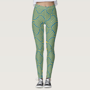 Blå Gult Leggings