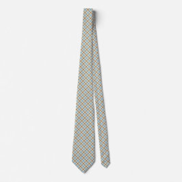 Blå Gult och brun plagt Manar Necktie Slips