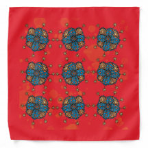Blå Gult och Orange Blå Bandana
