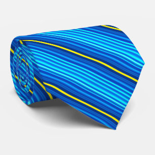Blå Gult Rand Slips