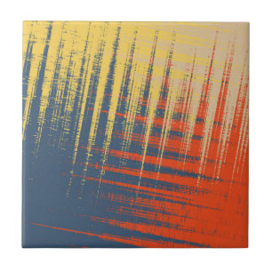 Blå Gult Red Cream Kakelplatta