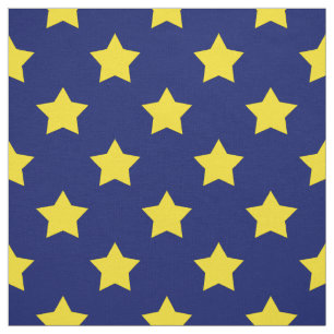 Blå Gult Stars Mönster dekorativ textil