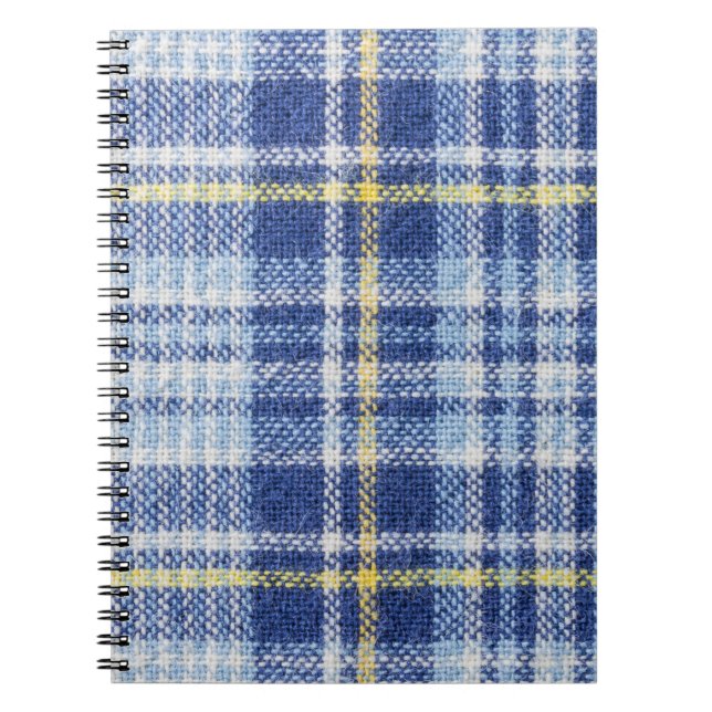 Blå Gult Tartan: Fashionable Play Anteckningsbok (Framsidan)