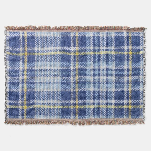 Blå Gult Tartan: Fashionable Play Filt (Framsidan)