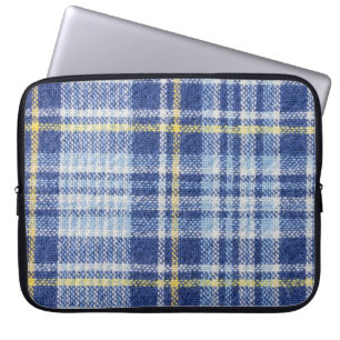Blå Gult Tartan: Fashionable Play Laptop Fodral