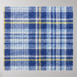 Blå Gult Tartan: Fashionable Play Poster