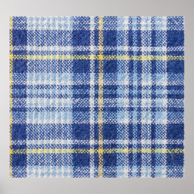 Blå Gult Tartan: Fashionable Play Poster (Framsidan)