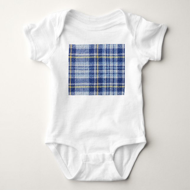 Blå Gult Tartan: Fashionable Play T Shirt (Framsida)