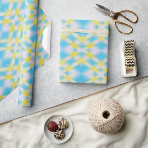 Blå Gult Tie Dye Mönster Presentpapper