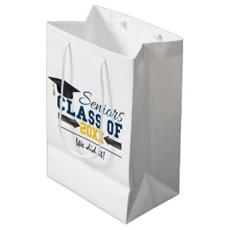 Blå Gult Typography Studenten Gift Bag