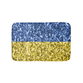 Blå gult Ukraina flagga glitter faux sparkles Badrumsmatta