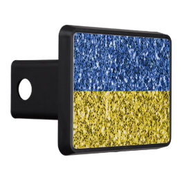 Blå gult Ukraina flagga glitter faux sparkles Dragkroksskydd