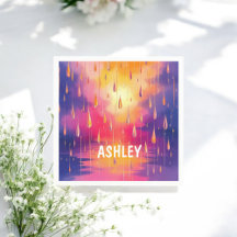 Blå Gult - vattenfärgsregummering färgstark