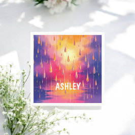 Blå Gult - vattenfärgsregummering färgstark Pappersservett