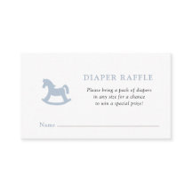 Blå gunghäst Baby shower blöjtävling