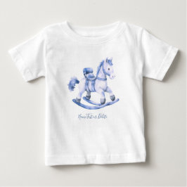 Blå gunghäst baby t-shirt