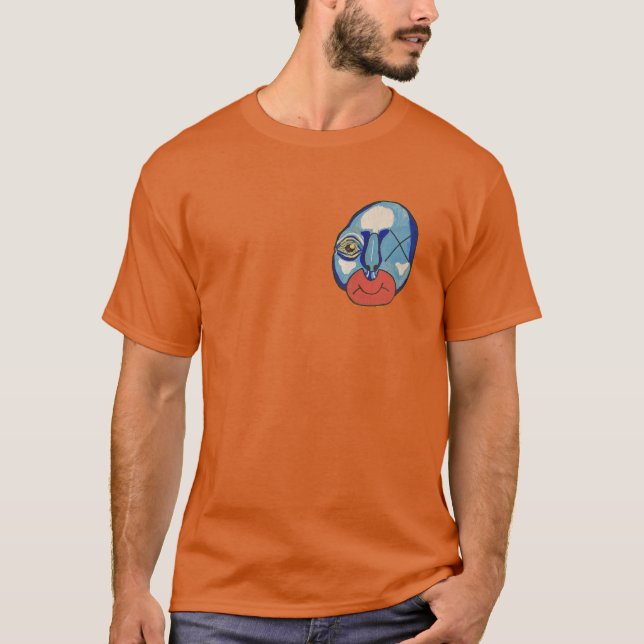 Blå Guy-blandad media T Shirt (Framsida)