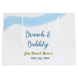 Blå gyllene vattenfärg bubblig och brunch bröllops