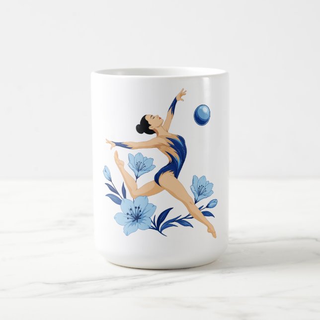 Blå gymnast med blommor  kaffemugg (Center)