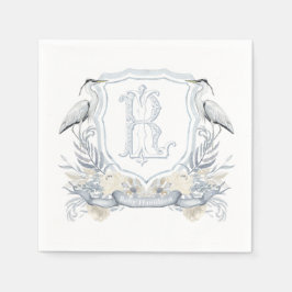 Blå Hägrar Special Monogram Vapen Pappersservett