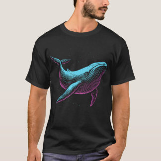 Blå haj illustration t shirt