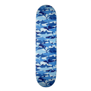 Blå hajmönster skateboard bräda 20 cm