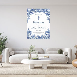Blå hålblomning Poster