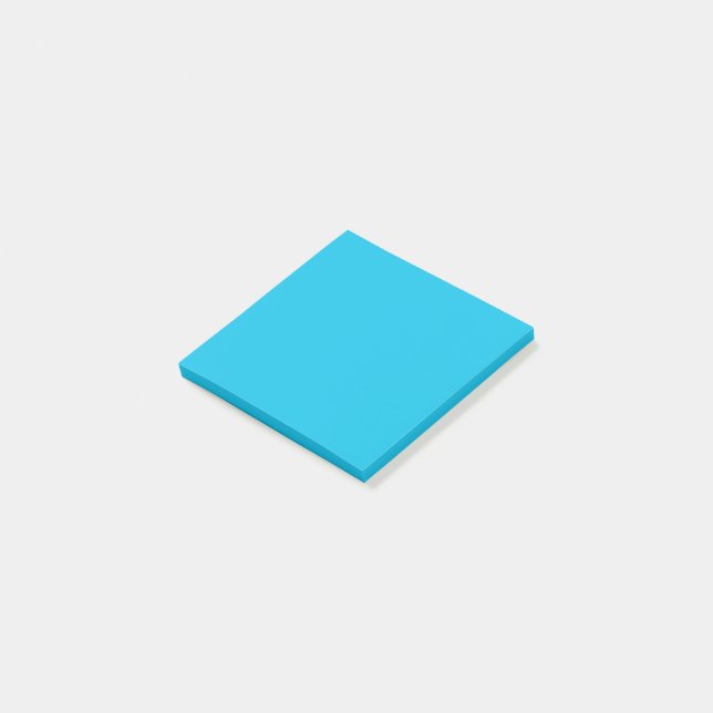 Blå hallon (fast färg)  post-it block (Vinklad)