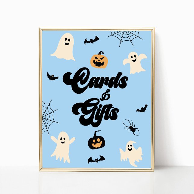 Blå Halloween-deokykort och presentkort Poster (Skapare uppladdad)