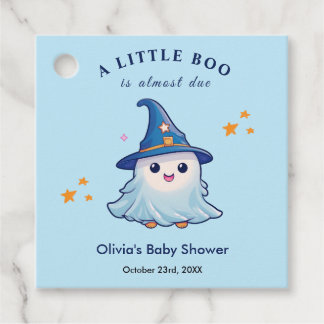 Blå Halloween En Liten Boo Bebis Babyshower Gåvor Etiketter