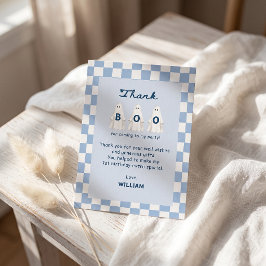 Blå Halloween Födelsedagsfest Tack Boo You-kort Kort