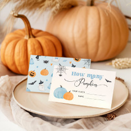 Blå Halloween gissa hur många pumpor Tilläggskort