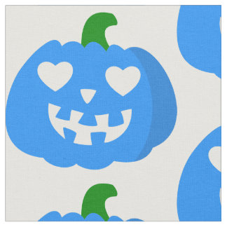 blå halloween hjärta pumpa jack-o-lantern tyg